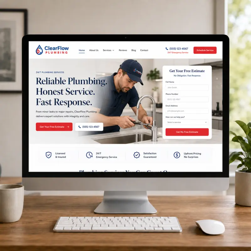 A clean, modern small business website example