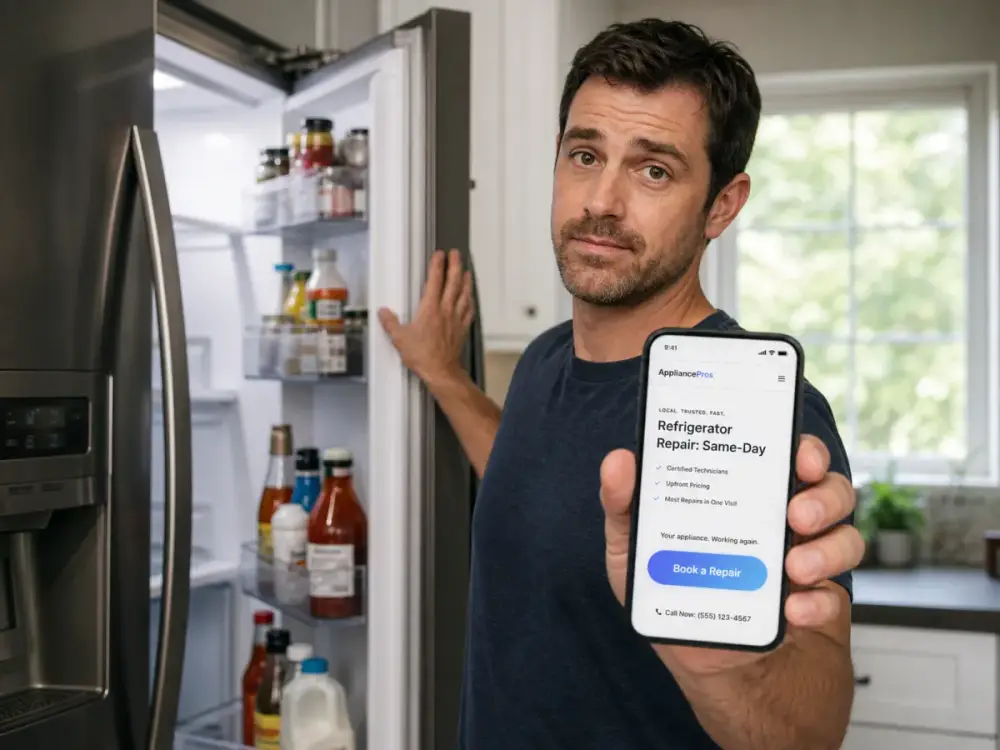 Appliance repair website: search moment