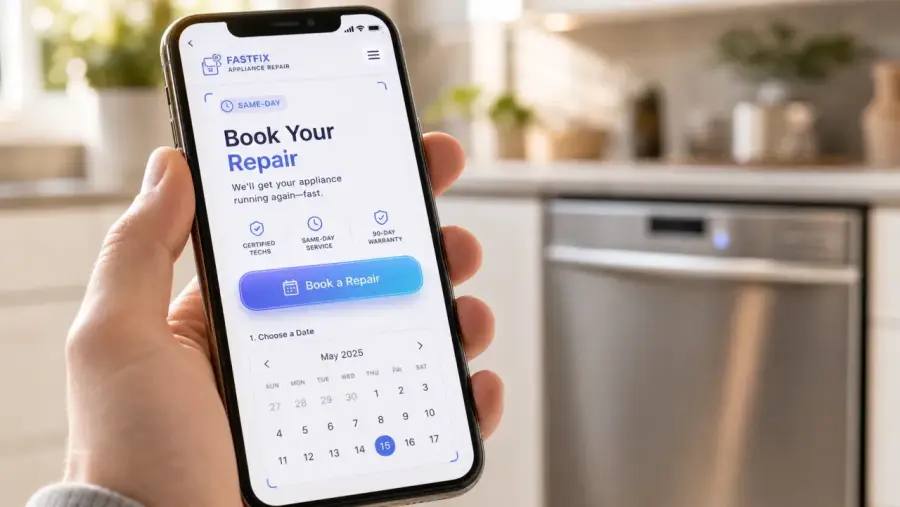 Appliance repair website: book a repair