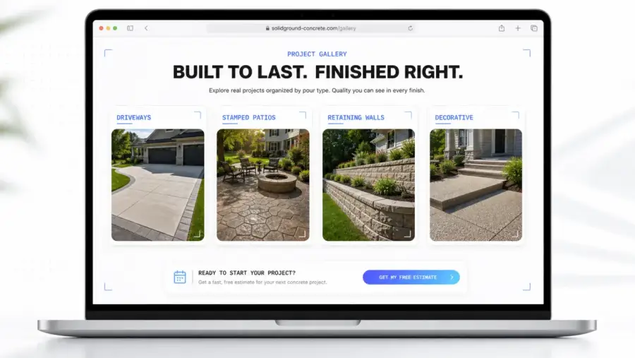 Concrete and masonry website: pour-type gallery