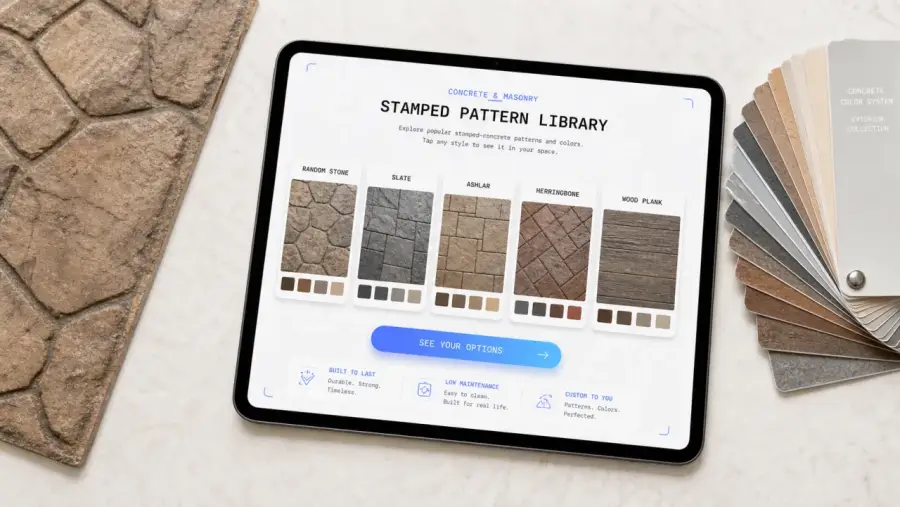Concrete and masonry website: stamped pattern library