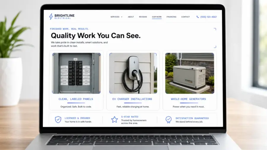 Electrical website: finished-work proof