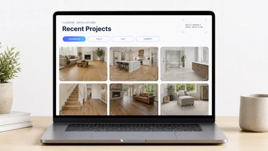 Flooring website: install portfolio