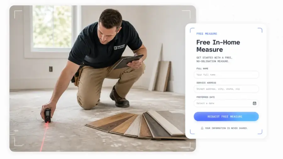 Flooring website: free measure