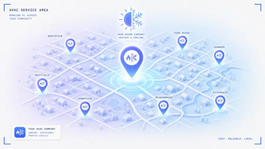 HVAC website: service area