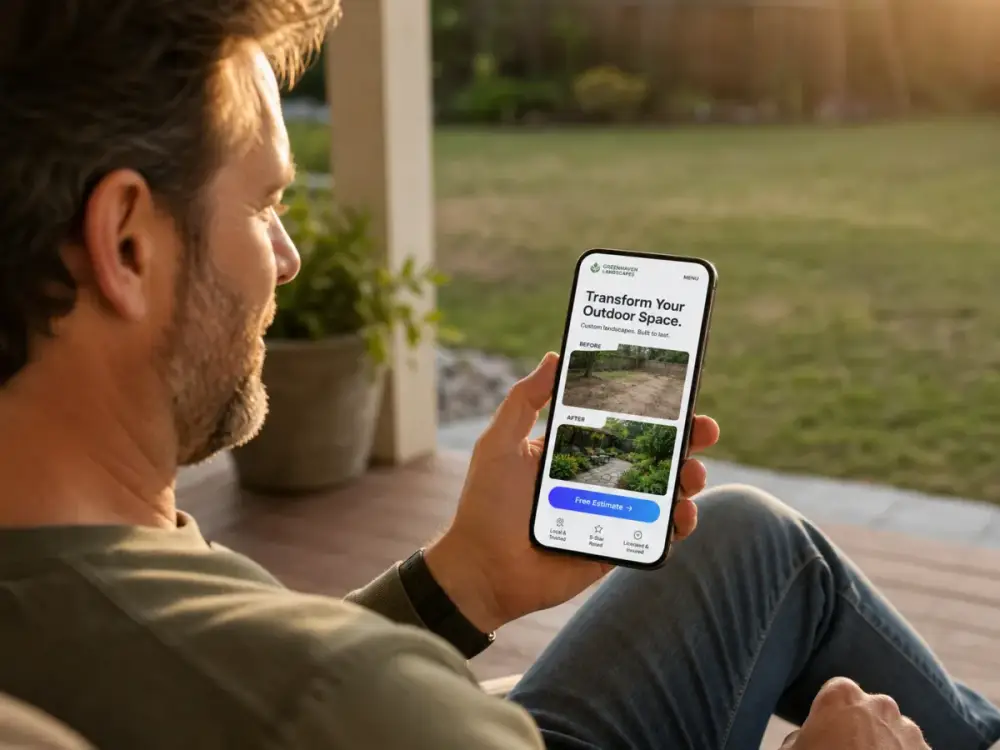 Landscaping website: search moment
