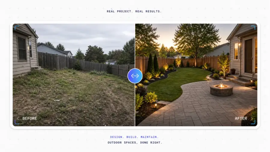 Landscaping website: before after