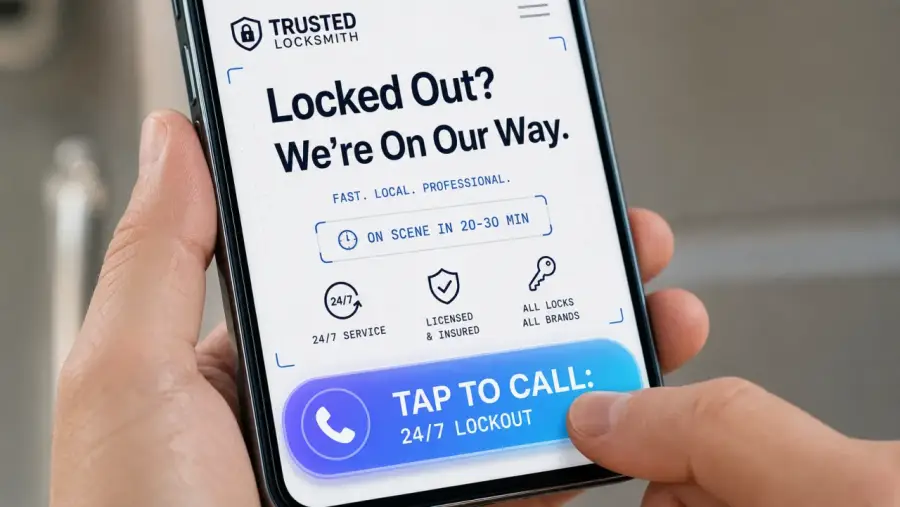 Locksmith website: tap-to-call