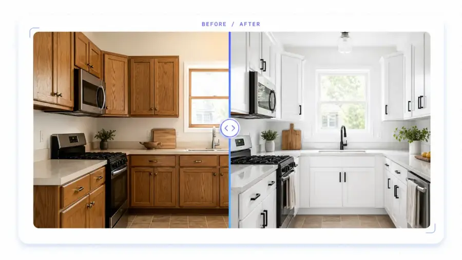 Painting website: cabinet before after