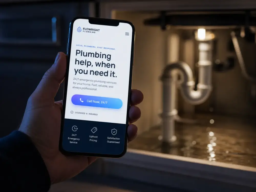 Plumbing website: search moment