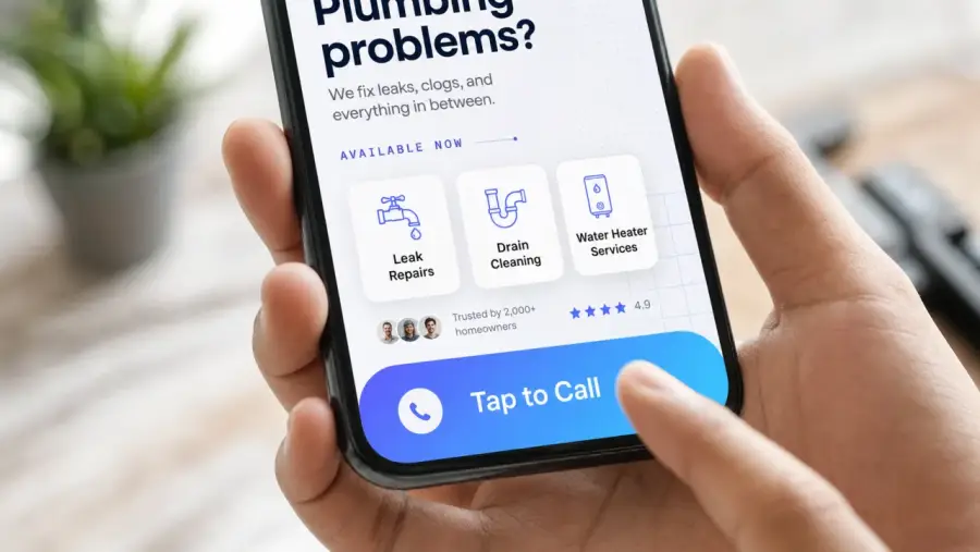 Plumbing website: tap-to-call