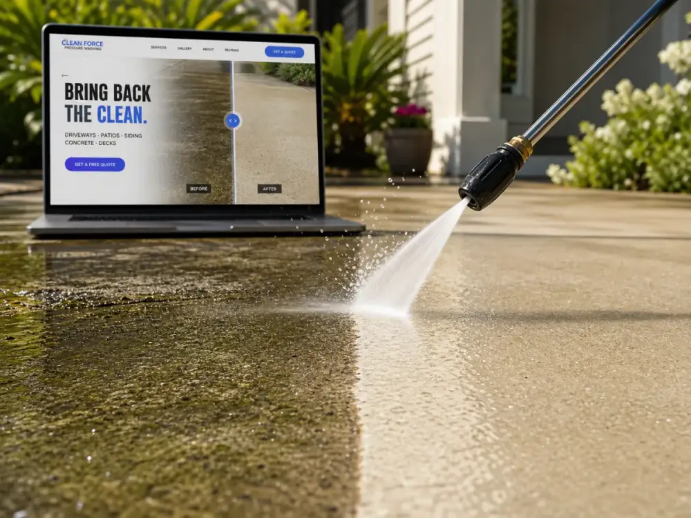 Pressure washing website: before after