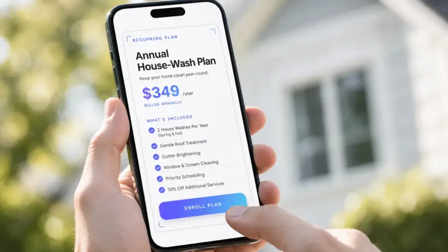 Pressure washing website: recurring plan
