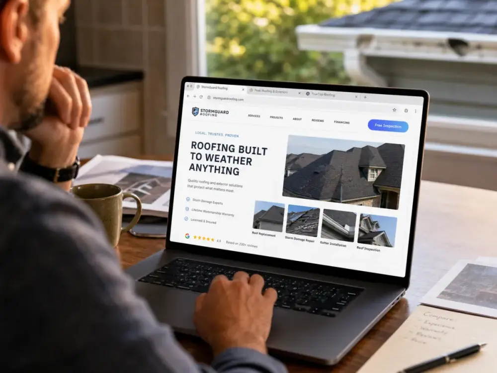 Roofing website: the comparison