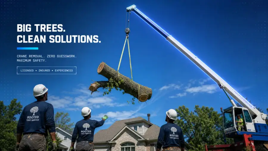 Tree service website: crane removal