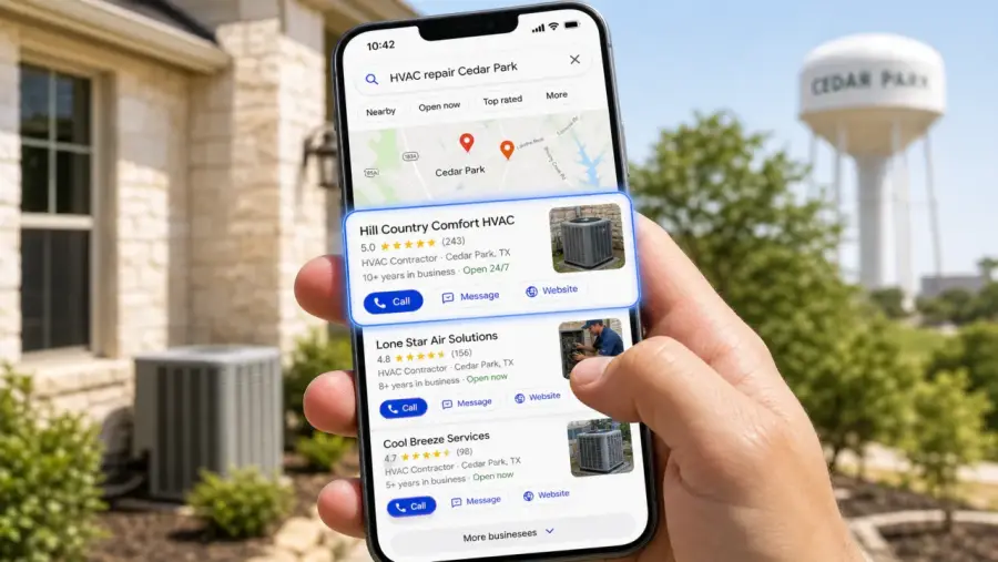Local pack for a Austin local business website