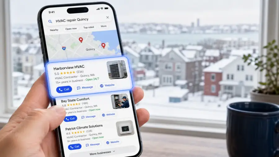 Local pack for a Boston local business website