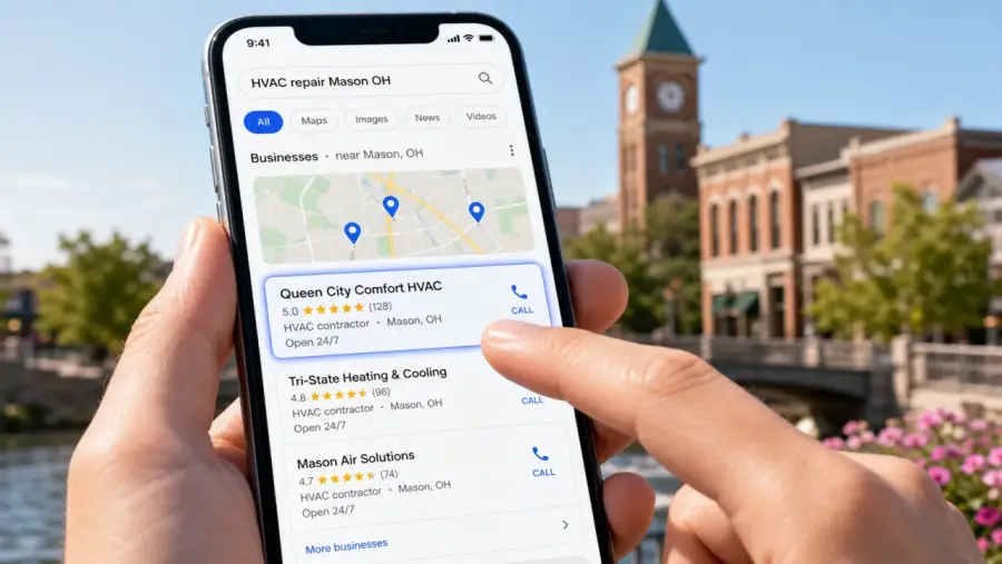 Local pack for a Cincinnati local business website