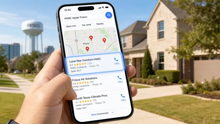 Local pack for a Dallas local business website