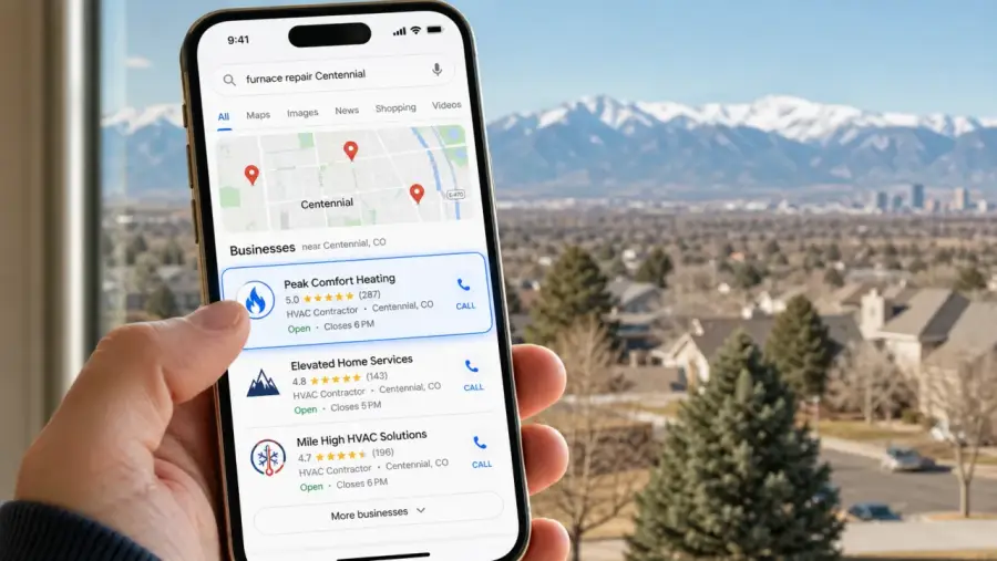 Local pack for a Denver local business website