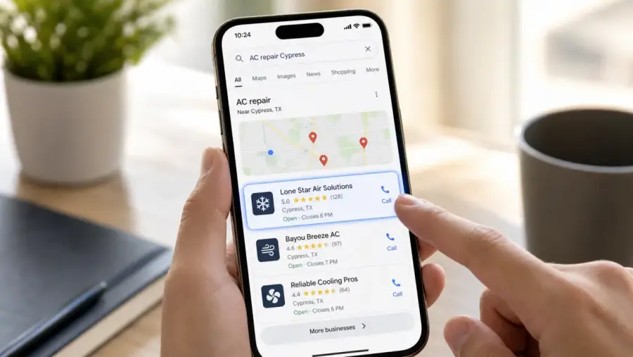 Local pack for a Houston local business website