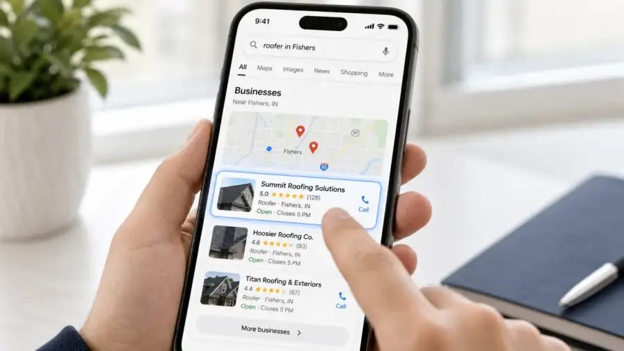 Local pack for a Indianapolis local business website