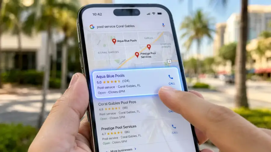 Local pack for a Miami local business website