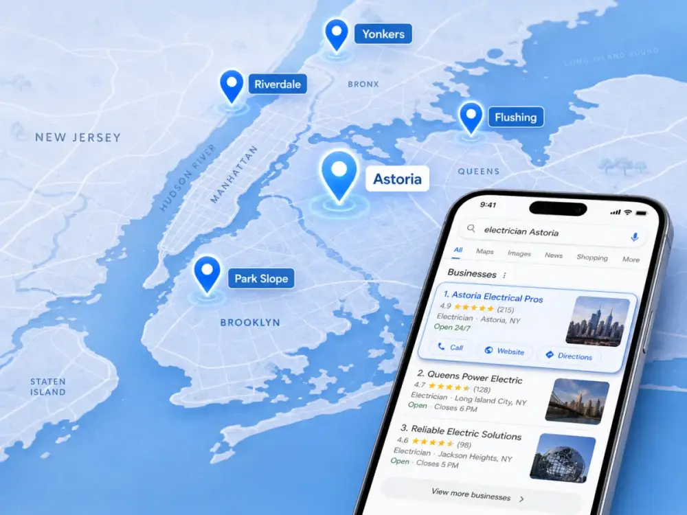 Local search for a New York local business website