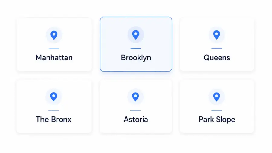 Service areas for a New York local business website