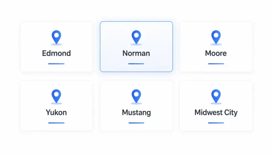 Service areas for a Oklahoma City local business website