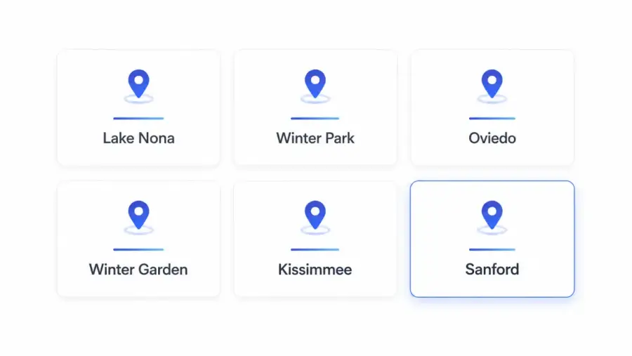 Service areas for a Orlando local business website