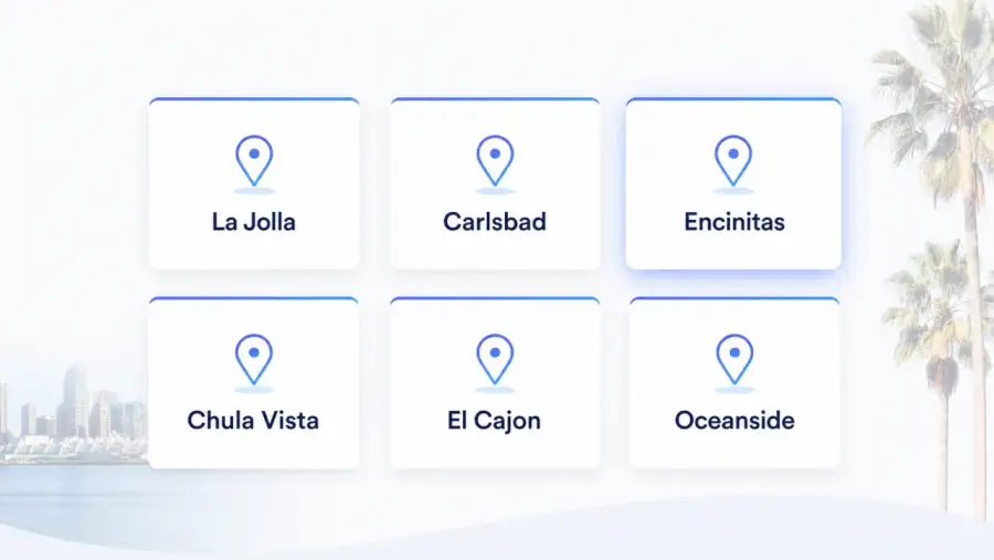Service areas for a San Diego local business website