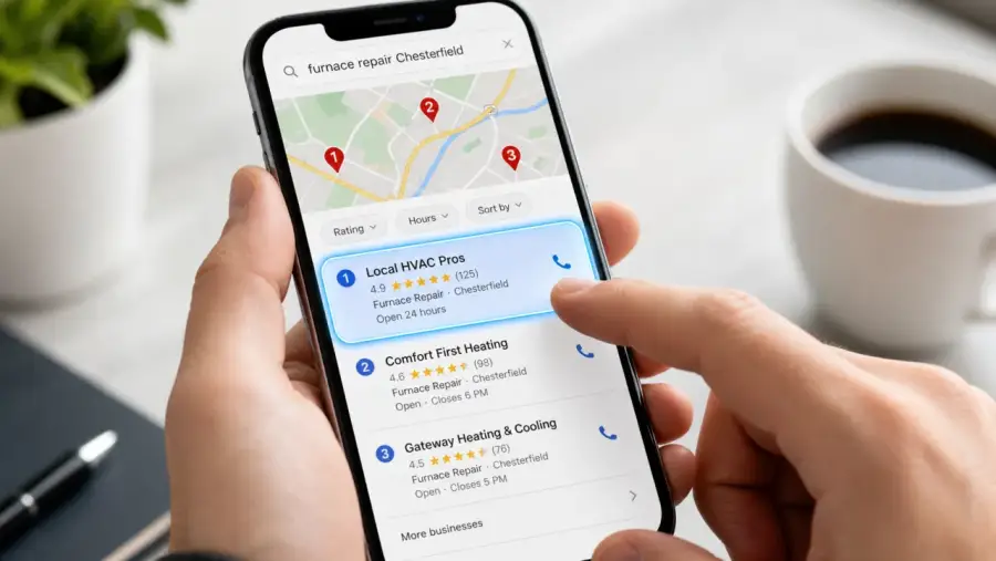 Local pack for a St. Louis local business website