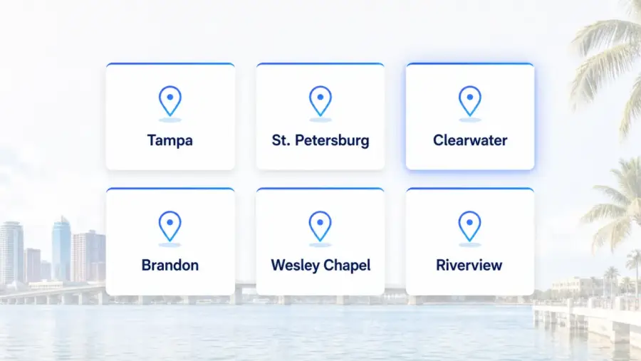 Service areas for a Tampa local business website