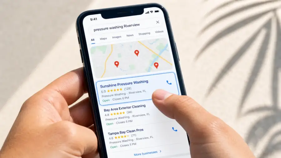 Local pack for a Tampa local business website