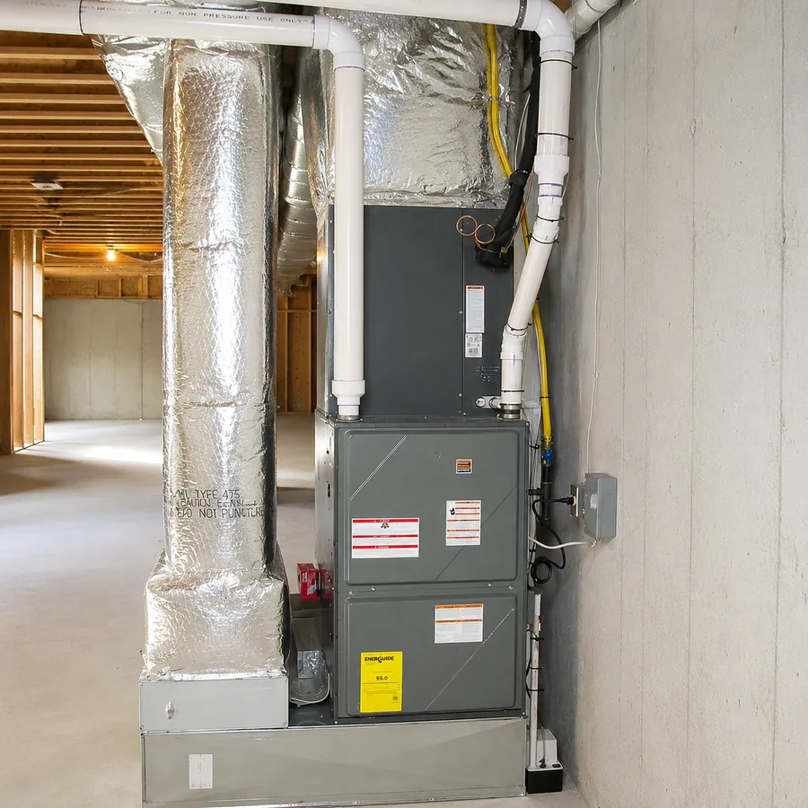 High-efficiency furnace installation