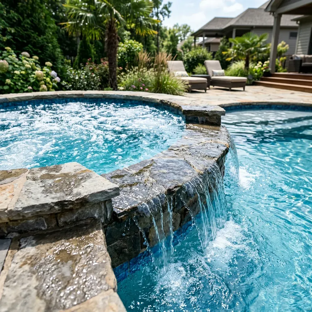 Pool spa bubbling