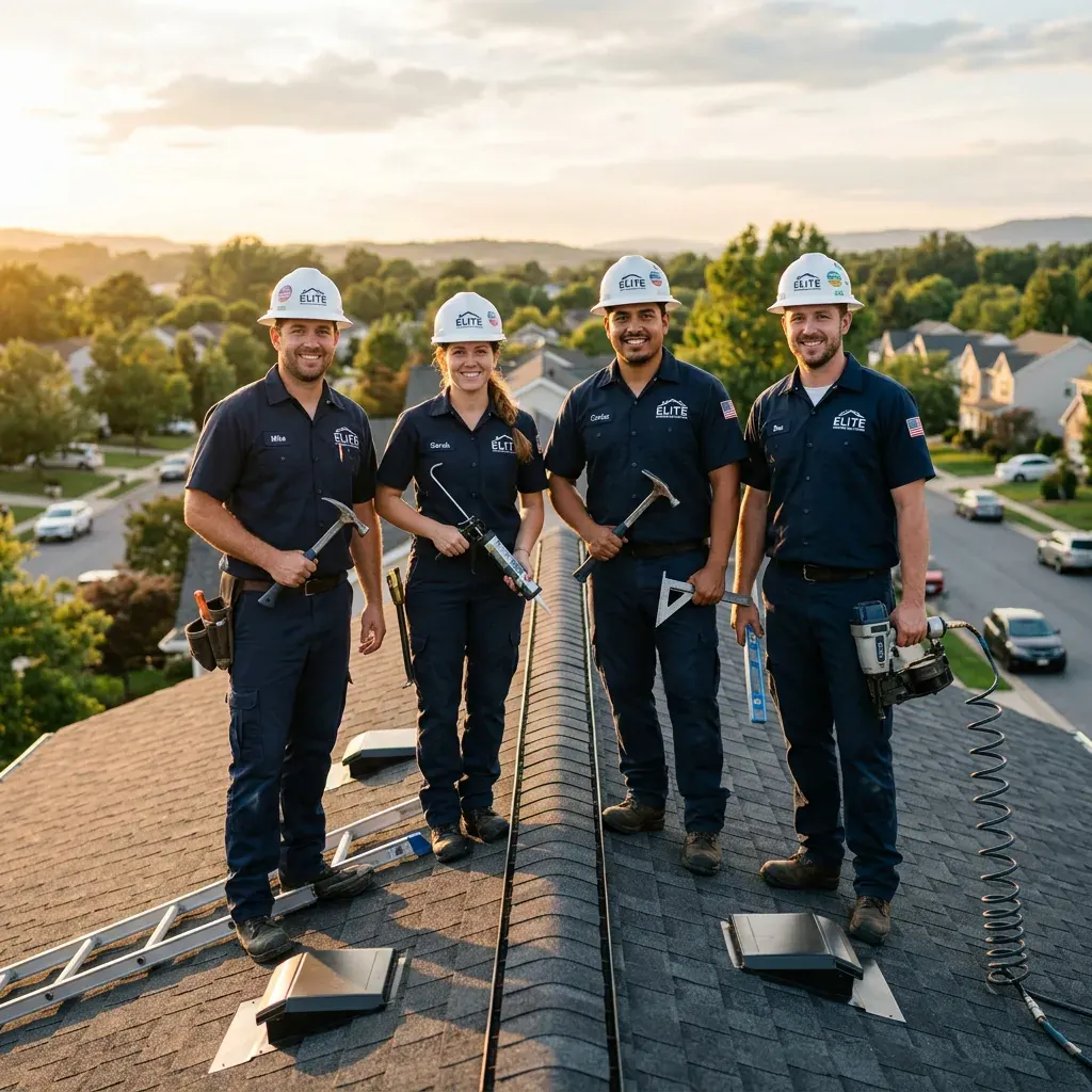 Sample Roofing professional crew